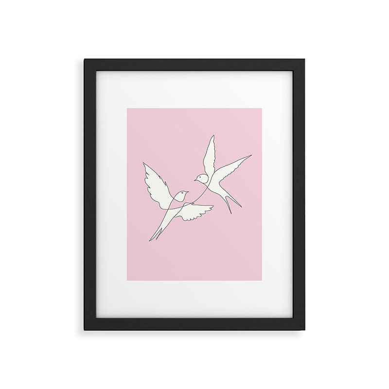 Two Swallows Line Art Framed Art Print Gallery Image 5