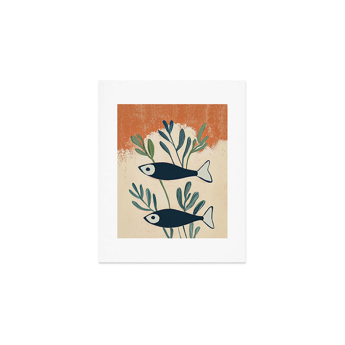Two Swimming Fish Art Print Gallery Image 1