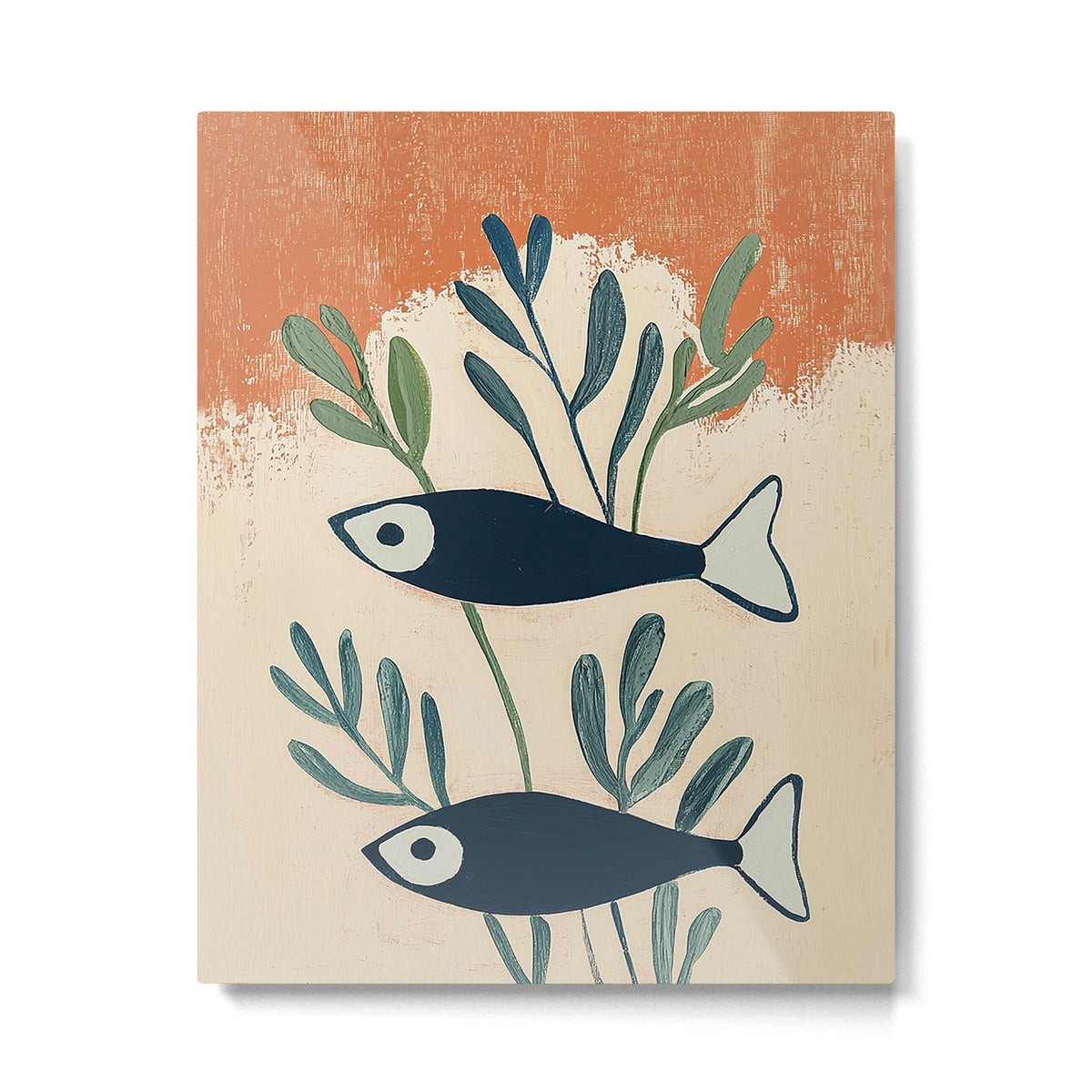 Two Swimming Fish Metal Print Gallery Image 4