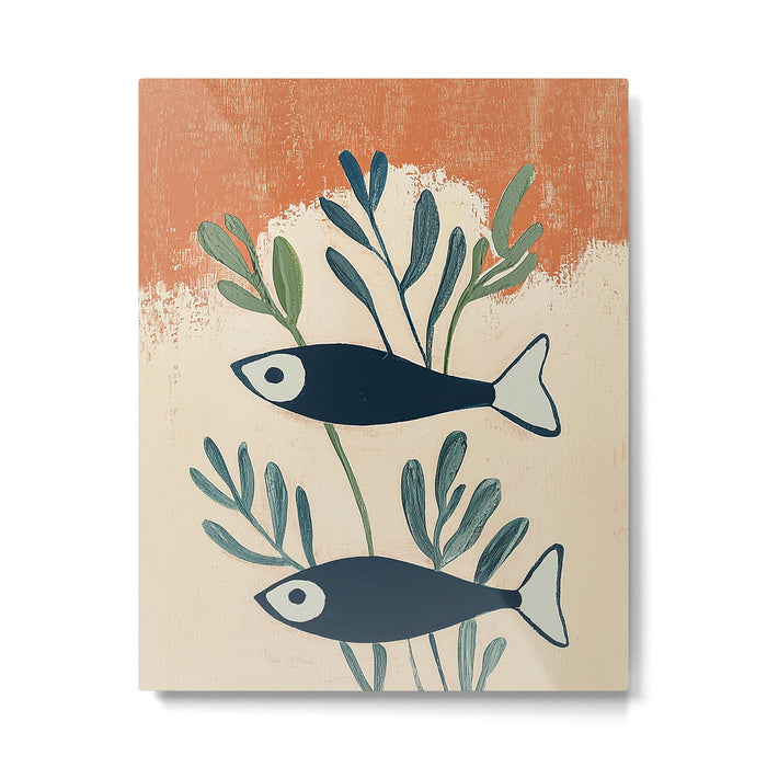 Two Swimming Fish Metal Print Gallery Image 1