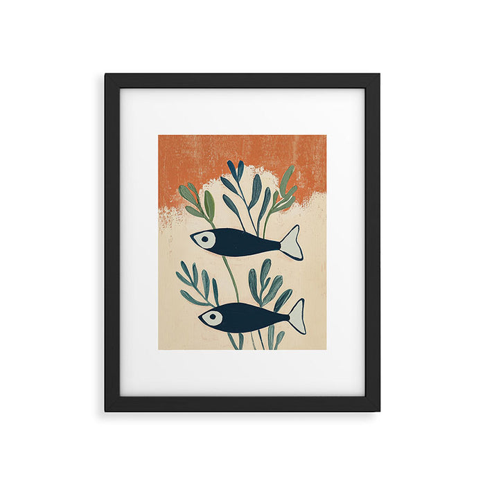 Two Swimming Fish Framed Art Print Gallery Image 1