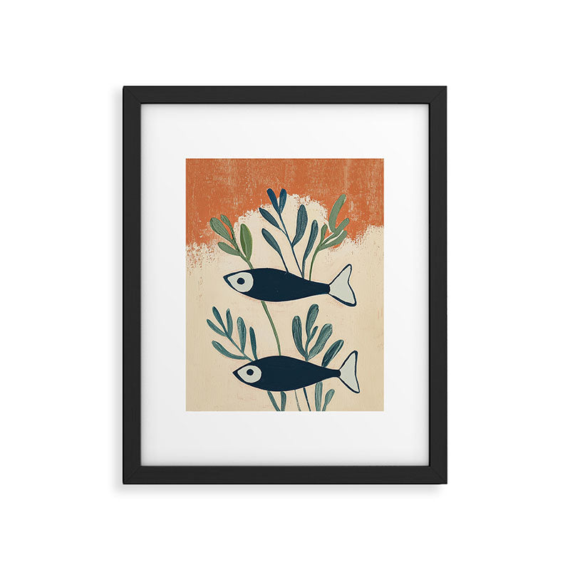 Two Swimming Fish Framed Art Print Gallery Image 5