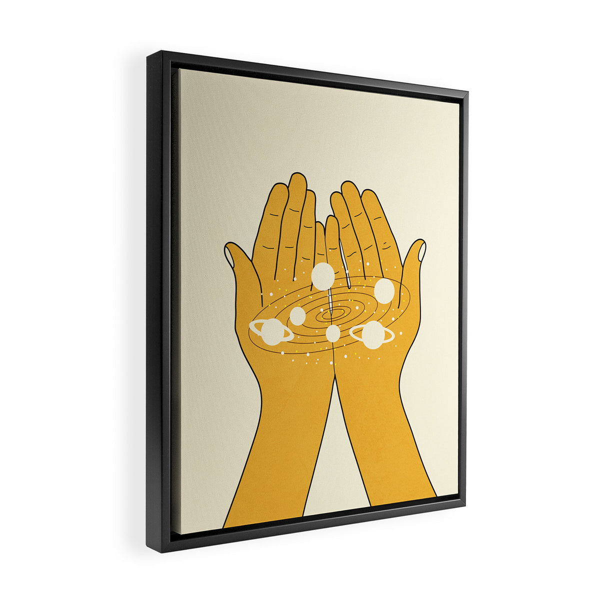 Universe in My Hands Framed Canvas Print Gallery Image 2