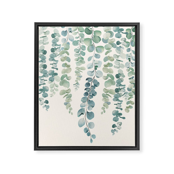 Watercolor Eucalyptus Leaves Framed Canvas Print Gallery Image 1