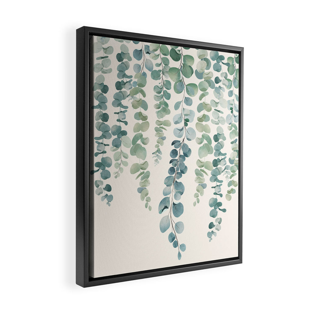Watercolor Eucalyptus Leaves Framed Canvas Print Gallery Image 2