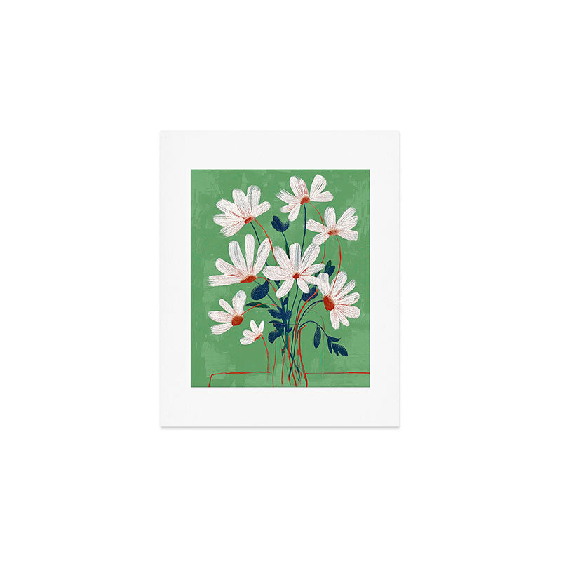 White Flowers Art Print Gallery Image 1