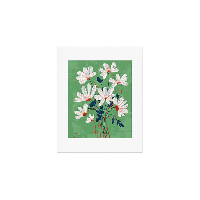 White Flowers Art Print Gallery Image 1