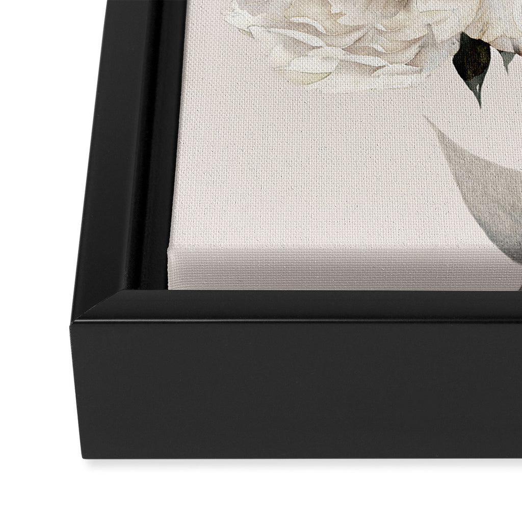 White Peonies Framed Canvas Print Gallery Image 3