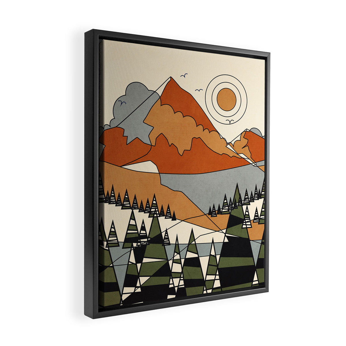 Wild Abstract Landscape 3 Framed Canvas Print Gallery Image 2
