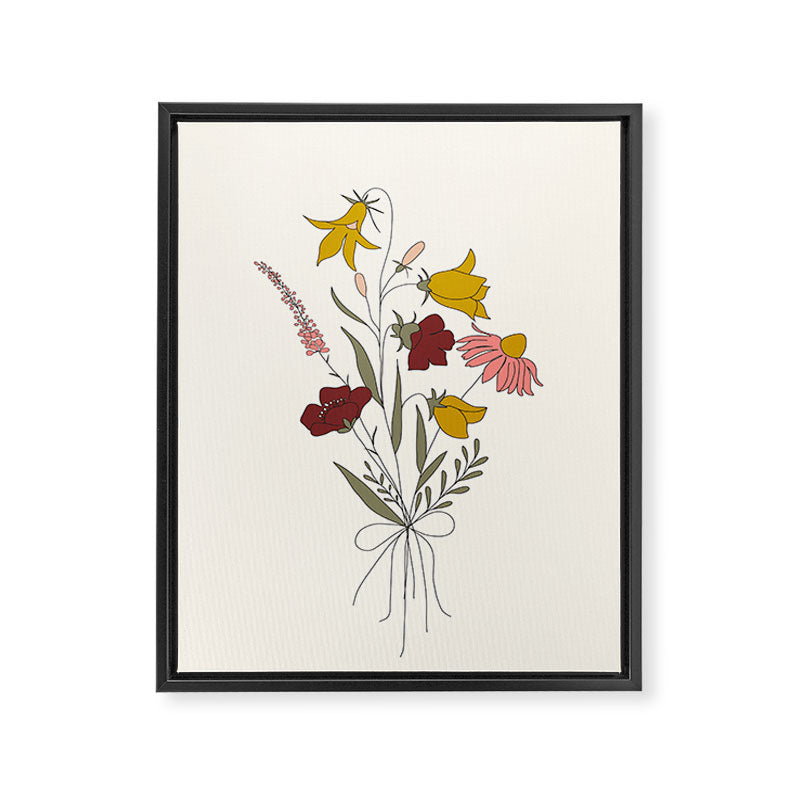 Wildflowers Bouquet Framed Canvas Print Gallery Image 6