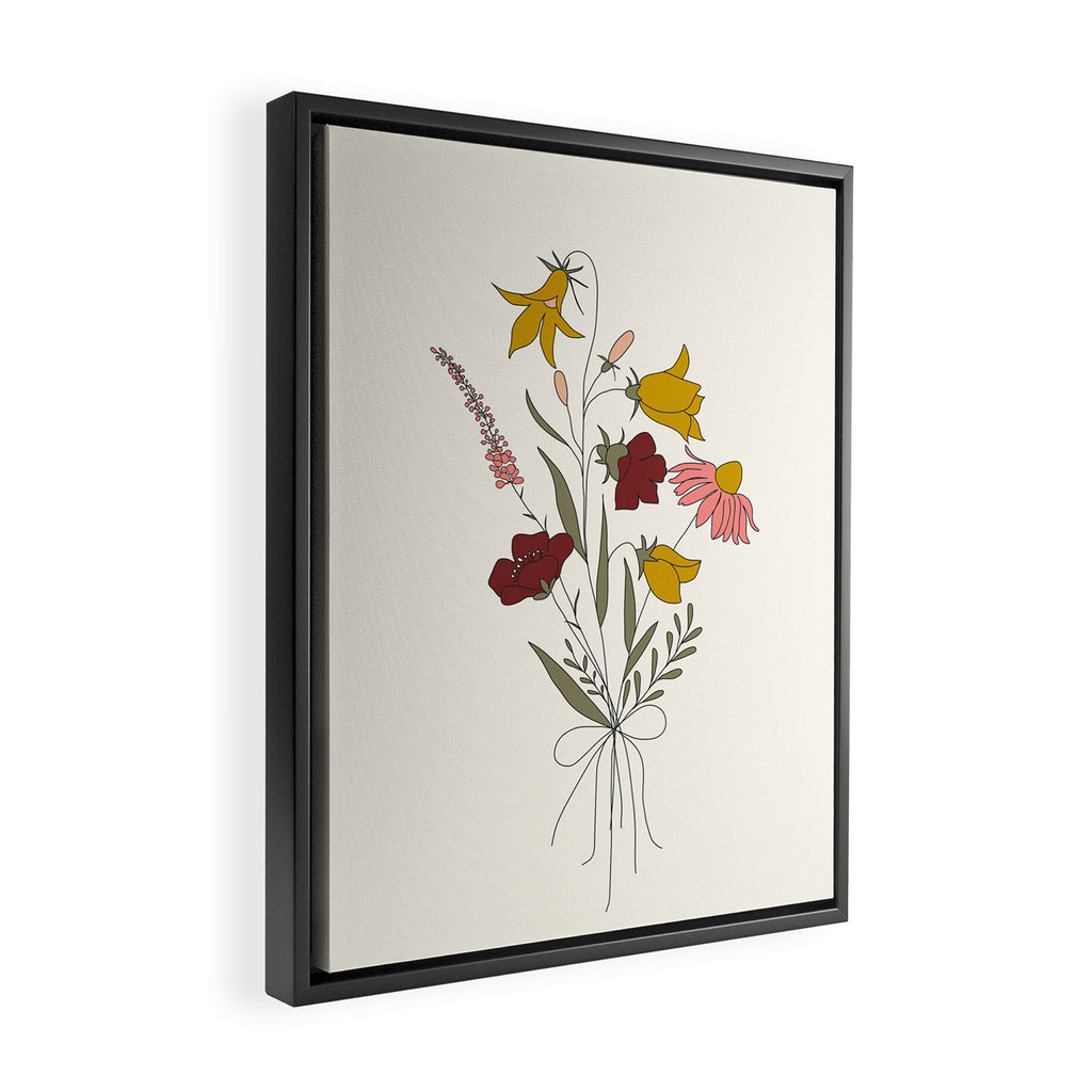 Wildflowers Bouquet Framed Canvas Print Gallery Image 2