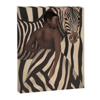 Woman and Zebra in Bold Stripes Canvas Print Gallery Image 6