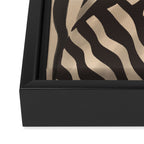 Woman and Zebra in Bold Stripes Framed Canvas Print Gallery Image 3