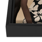Woman in Bold Print with Black Horse Framed Canvas Print Gallery Image 3