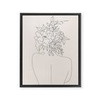 Woman with Flowers Minimal Line I Framed Canvas Print Gallery Image 6