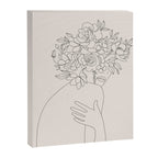 Woman with Flowers Minimal Line III Canvas Print Gallery Image 6