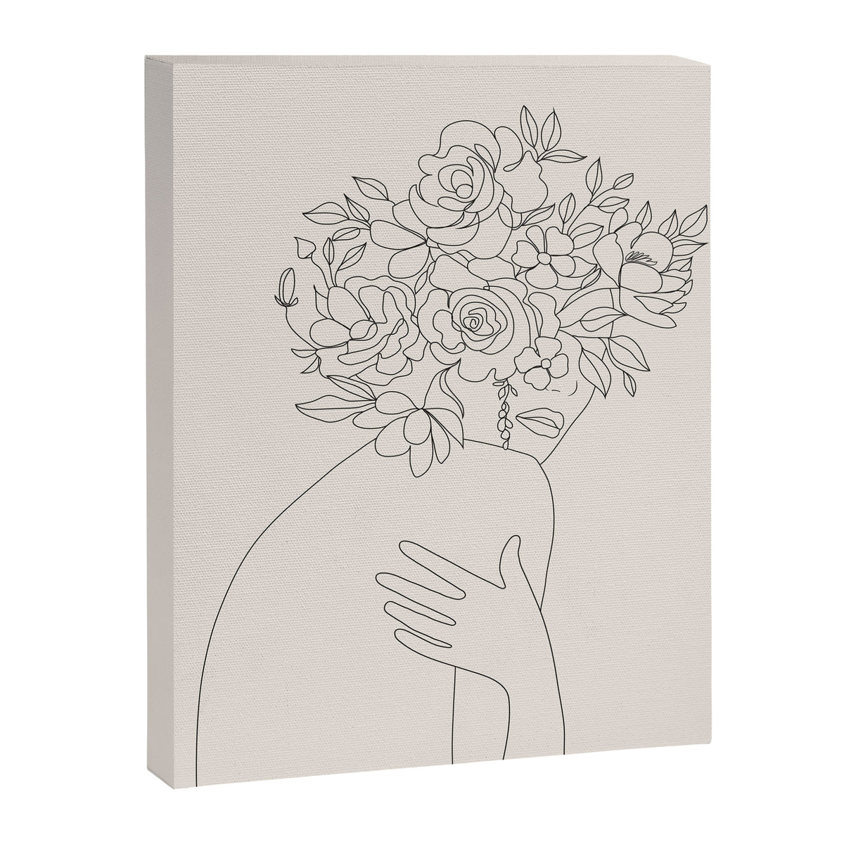 Woman with Flowers Minimal Line III Canvas Print Gallery Image 6