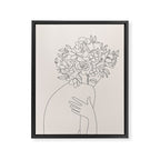 Woman with Flowers Minimal Line III Framed Canvas Print Gallery Image 6