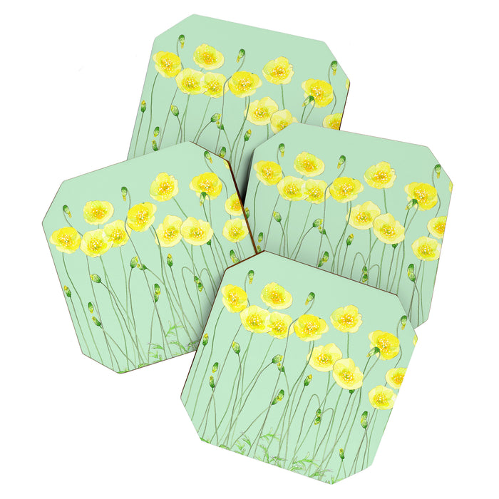 Yellow Wildflowers II Coaster Gallery Image 1