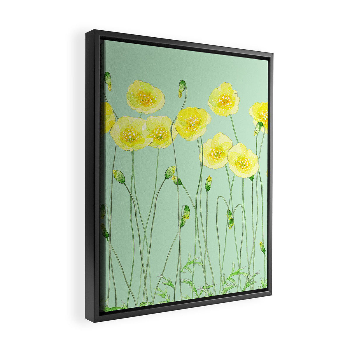 Yellow Wildflowers II Framed Canvas Print Gallery Image 2