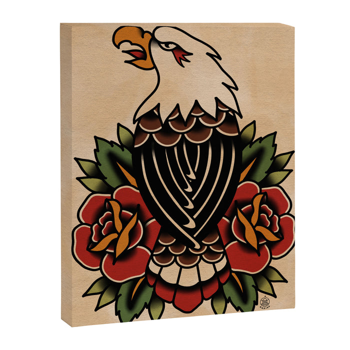 Colour Vintage Eagle Canvas Print Gallery Image 1