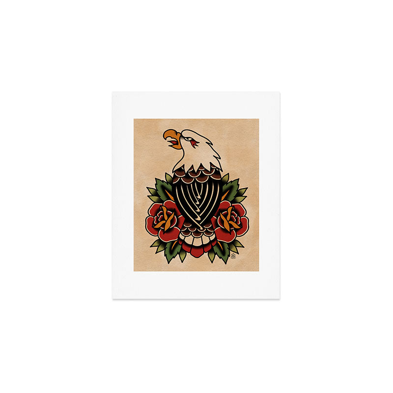 Colour Vintage Eagle Art Print Gallery Image 1