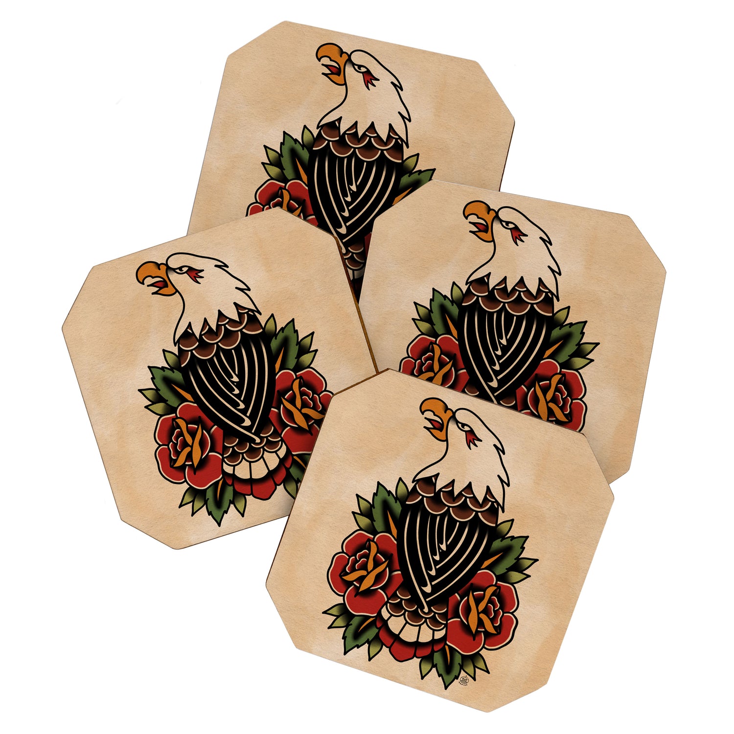 Colour Vintage Eagle Coaster Gallery Image 1