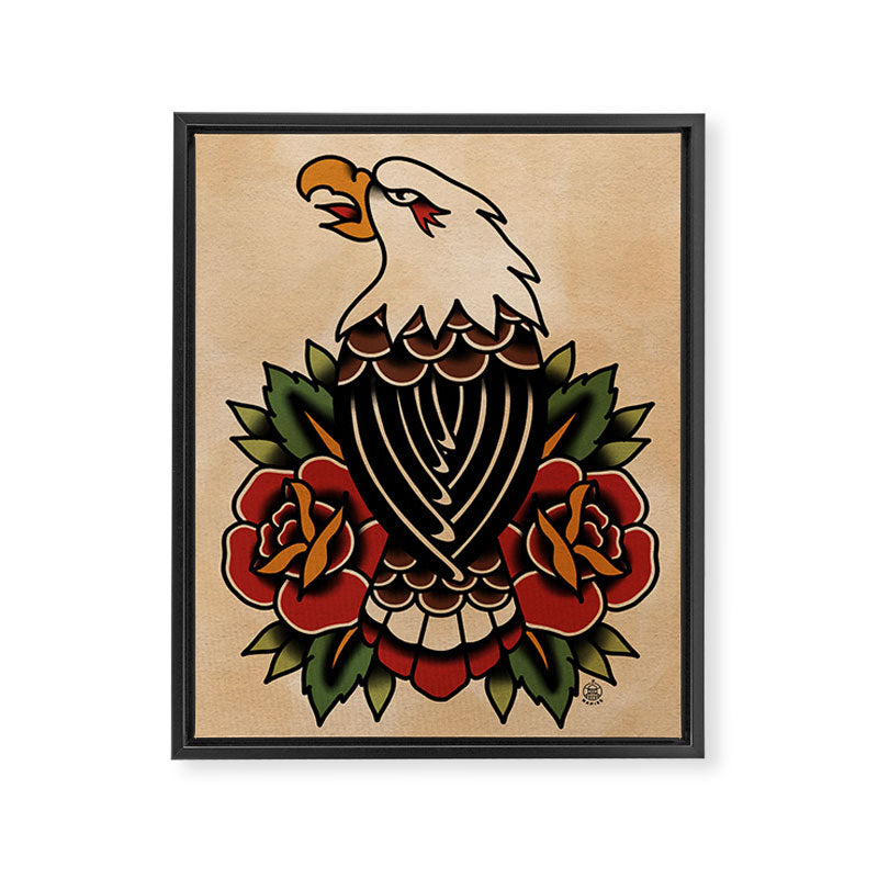 Colour Vintage Eagle Framed Canvas Print Gallery Image 8