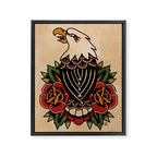 Colour Vintage Eagle Framed Canvas Print Gallery Image 8