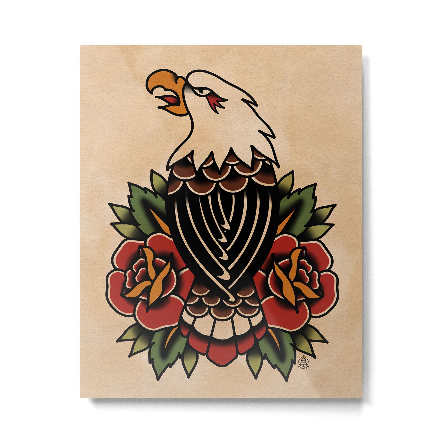 Colour Vintage Eagle Metal Print Gallery Image 6