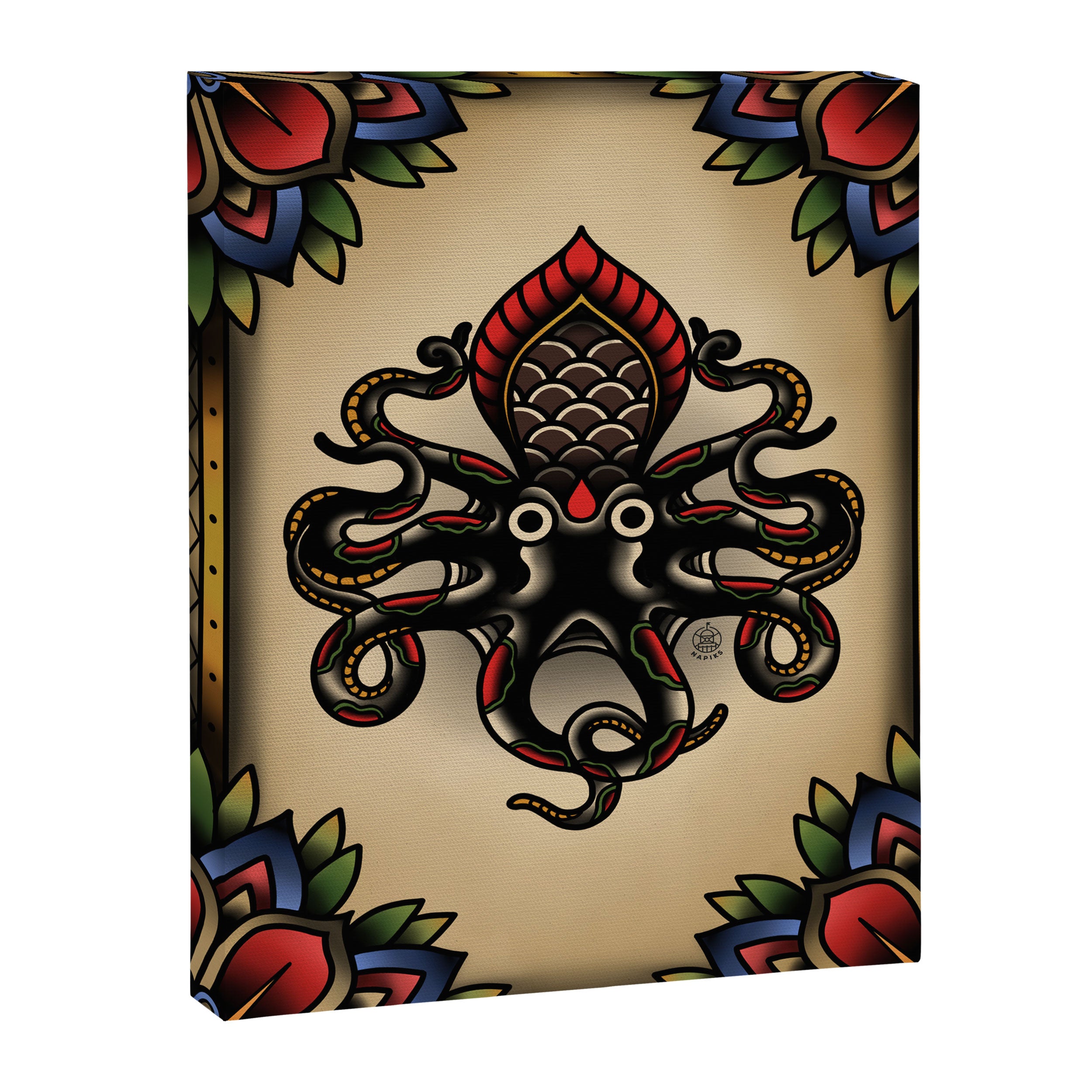 Traditional Tattoo Octopus  Canvas Print Gallery Image 8