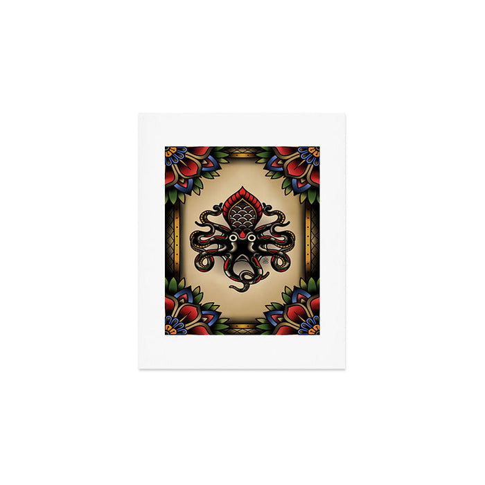 Traditional Tattoo Octopus  Art Print Gallery Image 1