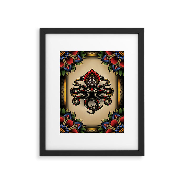 Traditional Tattoo Octopus  Framed Art Print Gallery Image 1