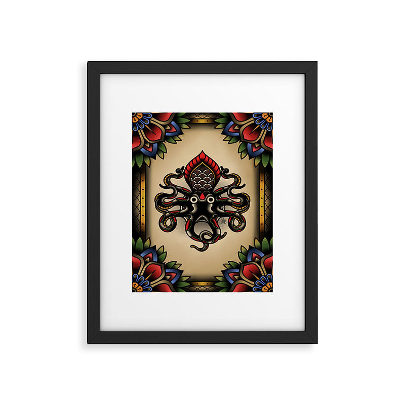 Traditional Tattoo Octopus  Framed Art Print Gallery Image 6