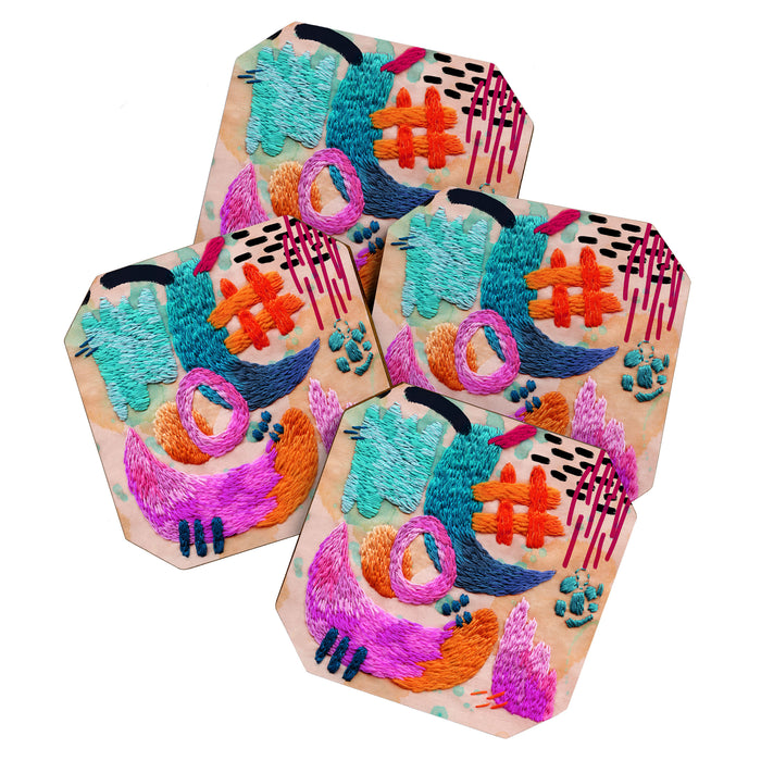 abstract embroidery Coaster Gallery Image 1