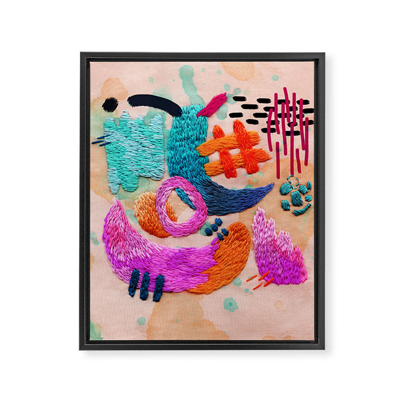 abstract embroidery Framed Canvas Print Gallery Image 6