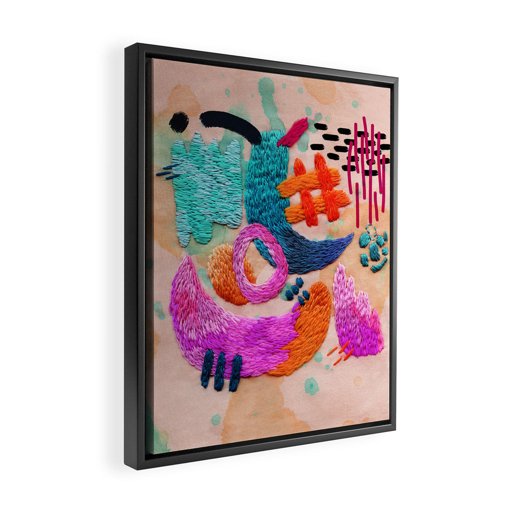 abstract embroidery Framed Canvas Print Gallery Image 2