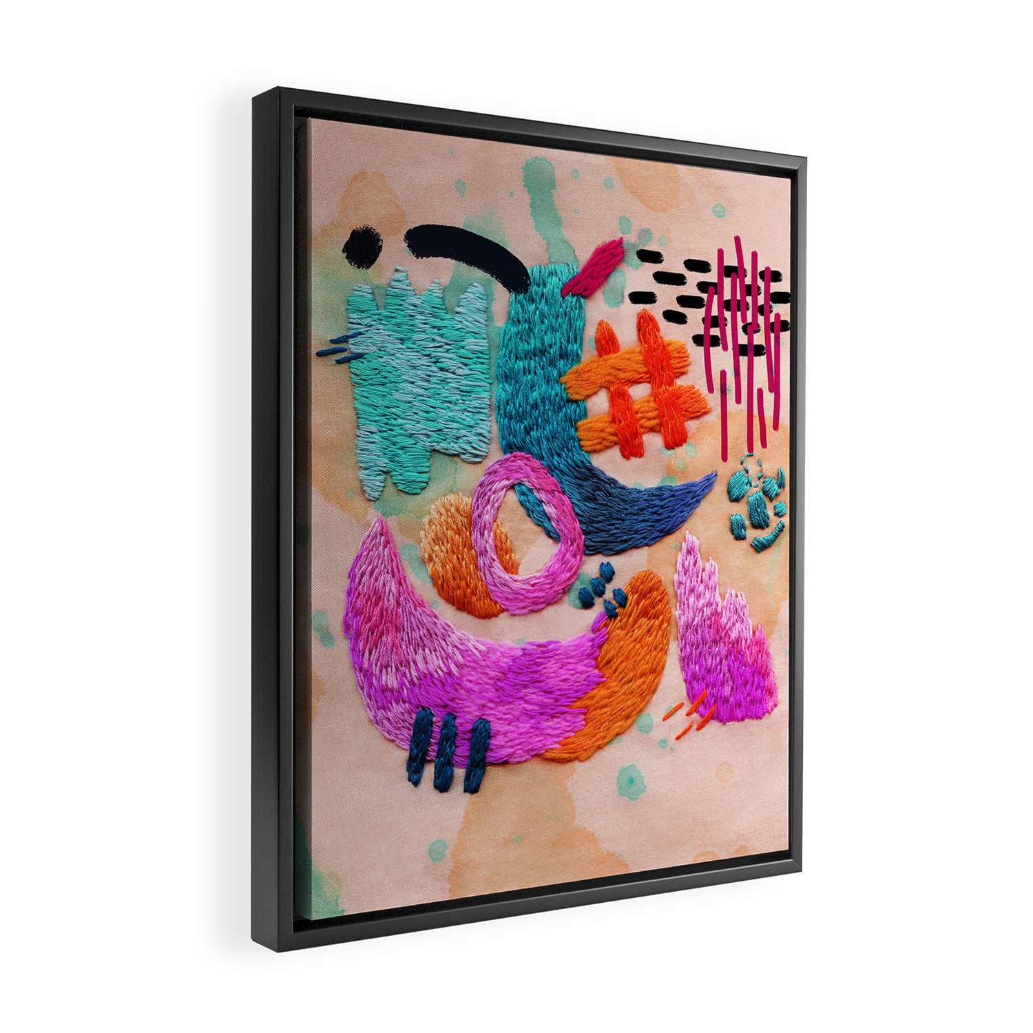 abstract embroidery Framed Canvas Print Gallery Image 2