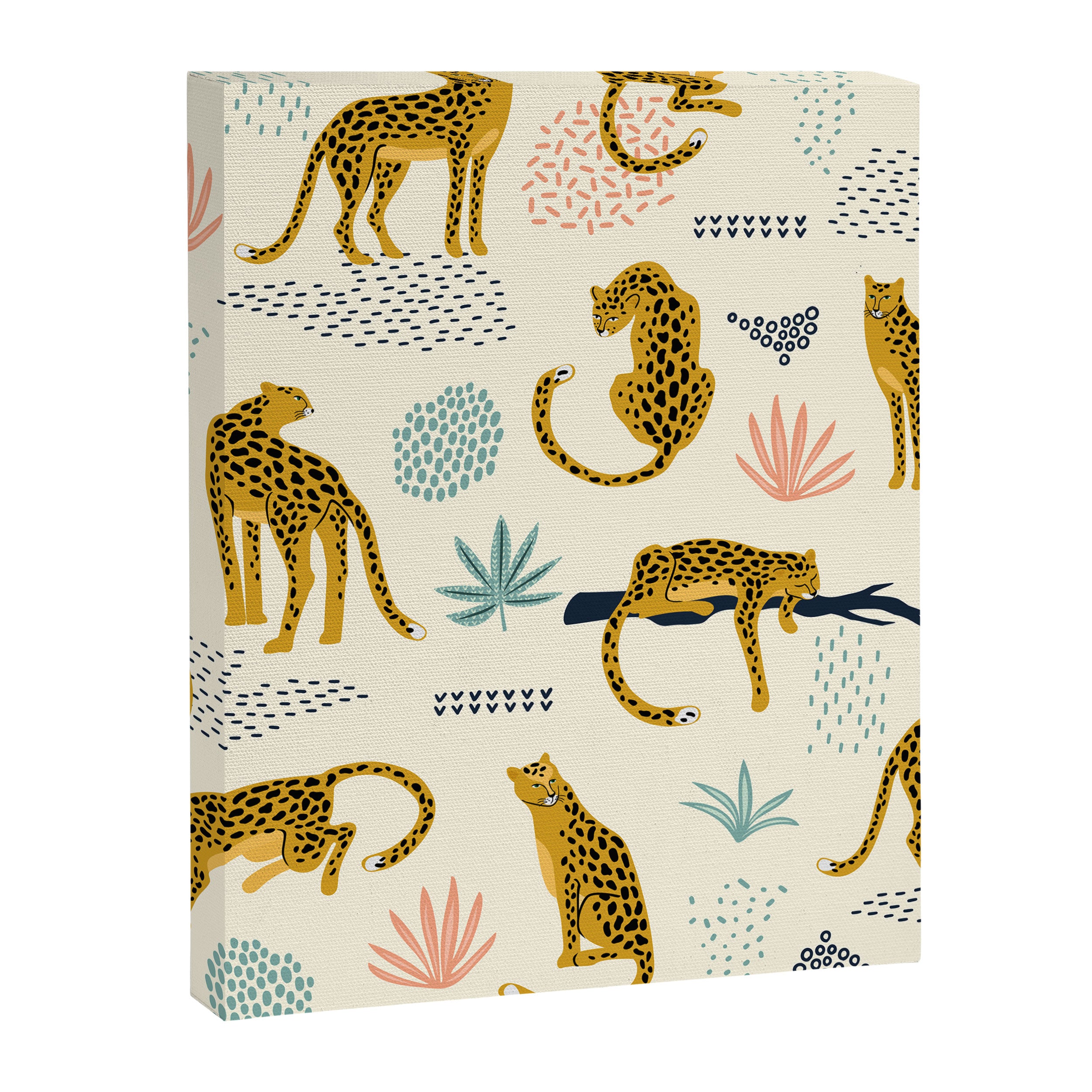 Abstract jaguar leopard memphis cute pattern Canvas Print Gallery Image 8