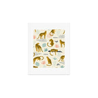 Abstract jaguar leopard memphis cute pattern Art Print Gallery Image 1