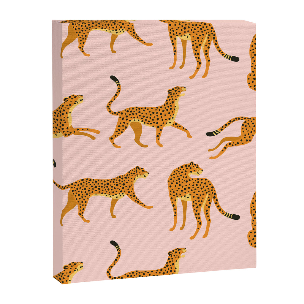 Leopard jaguar pink memphis pattern Canvas Print Gallery Image 8