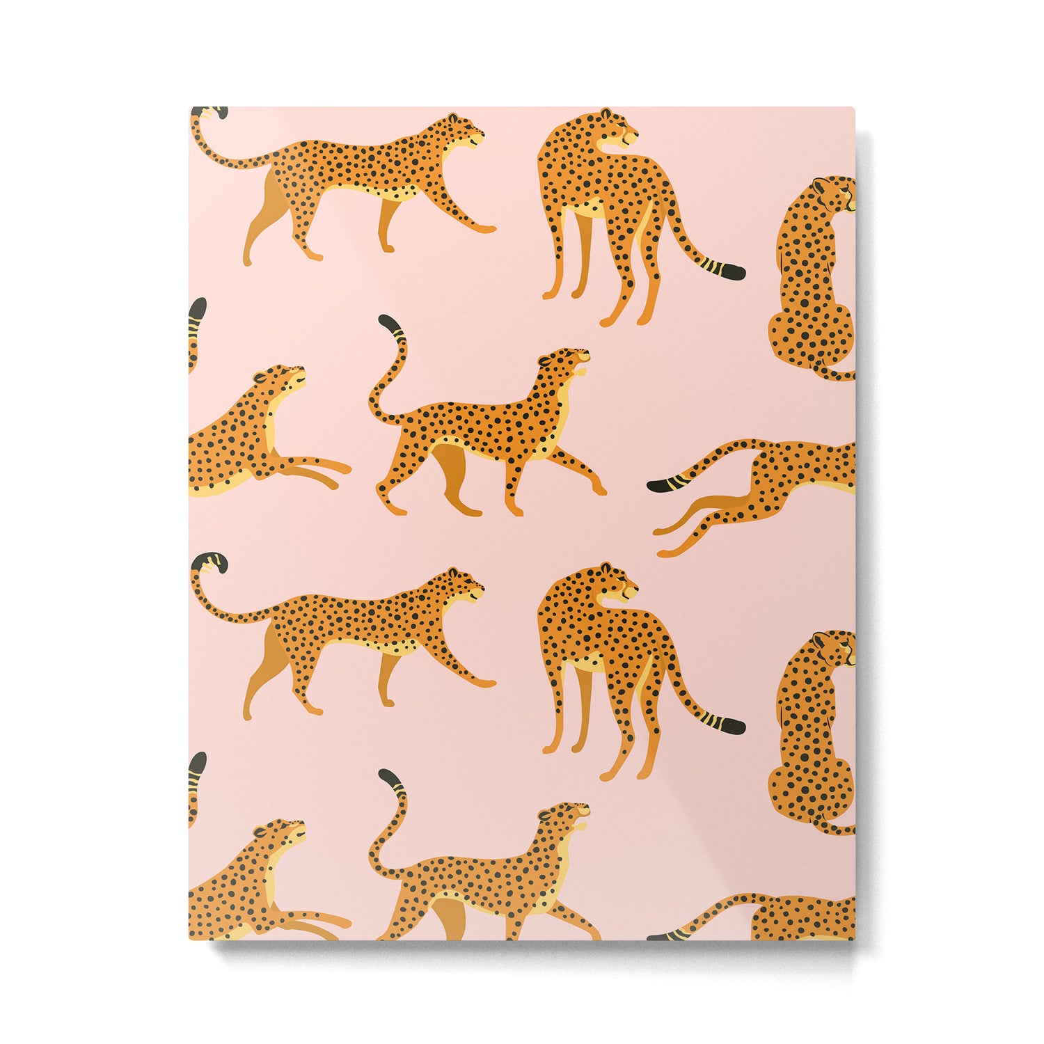 Leopard jaguar pink memphis pattern Metal Print Gallery Image 6