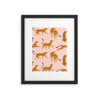 Leopard jaguar pink memphis pattern Framed Art Print Gallery Image 6