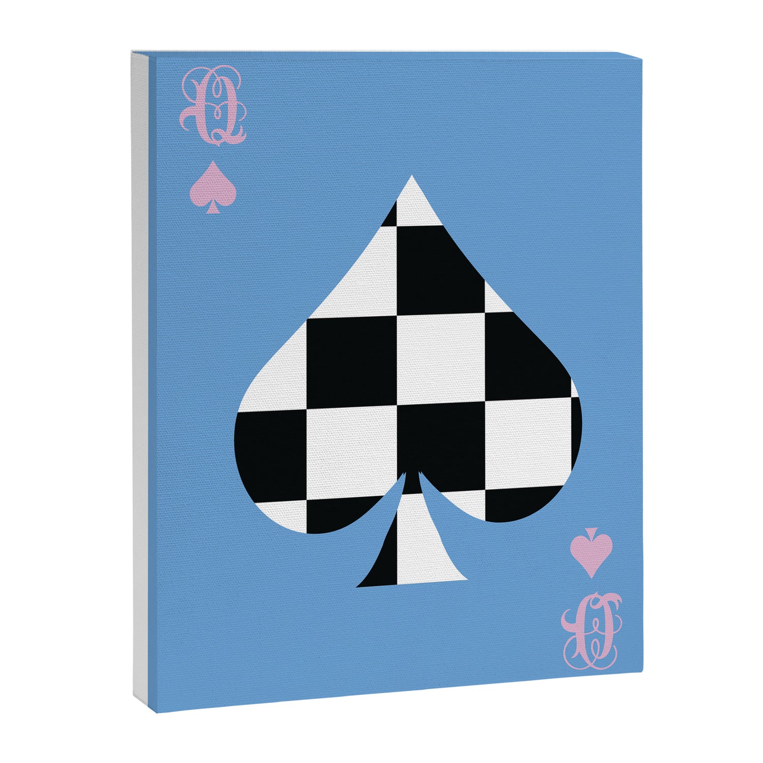Checkered Queen of Spades Playing Card Canvas Print Gallery Image 6