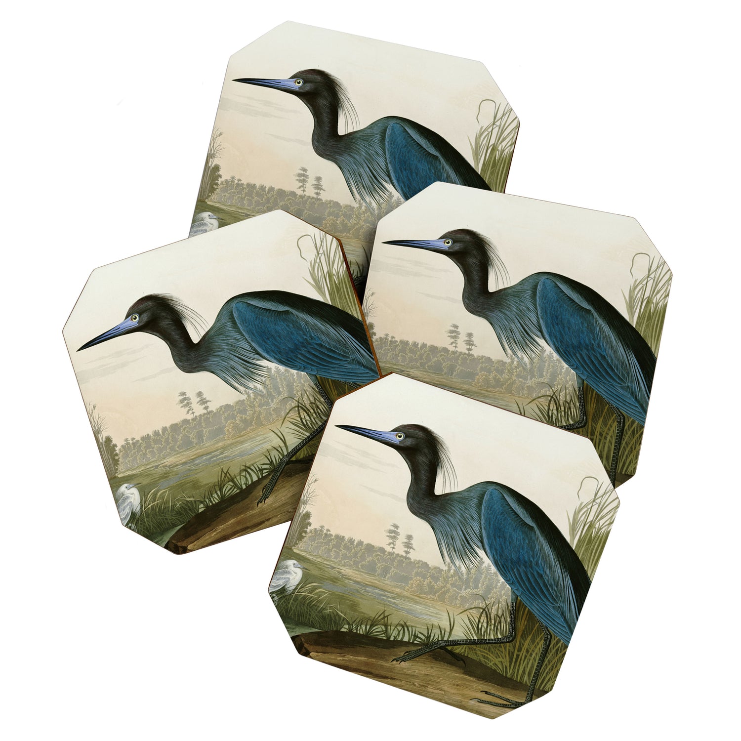 Little Blue Heron - John James Audubon's Birds of America Print Coaster Gallery Image 1