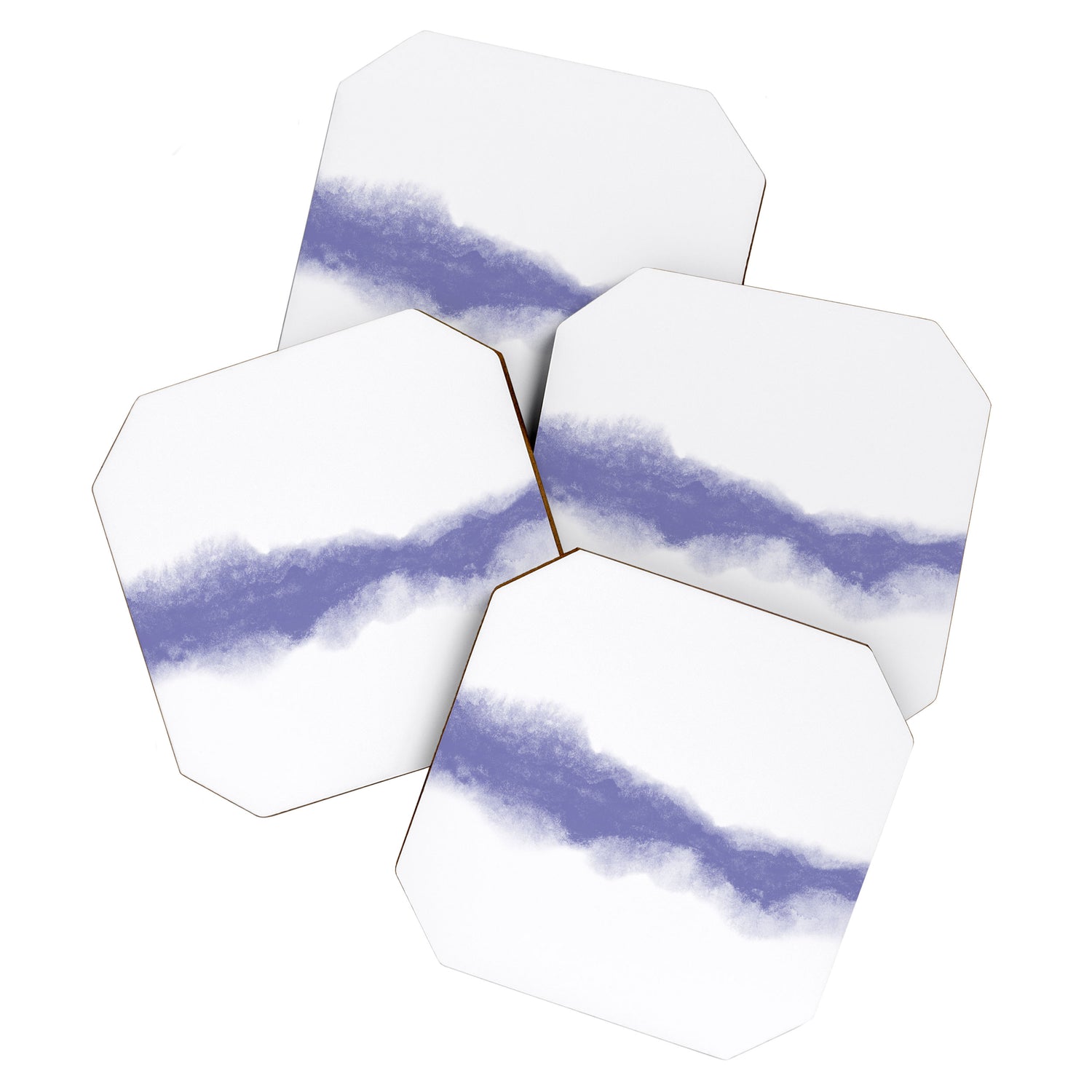 Abstract Watercolor Very Peri Periwinkle Painting Coaster Gallery Image 1