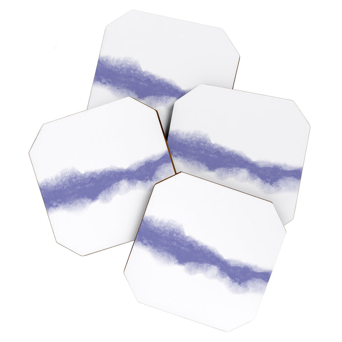 Abstract Watercolor Very Peri Periwinkle Painting Coaster Gallery Image 1