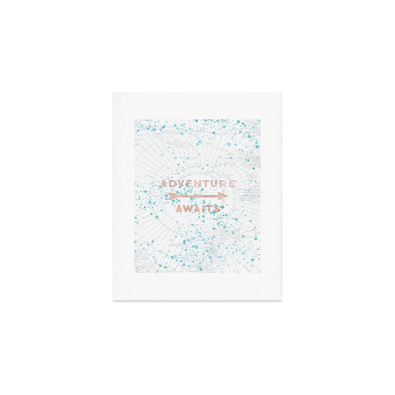 Adventure Awaits Rose Gold Art Print Gallery Image 1