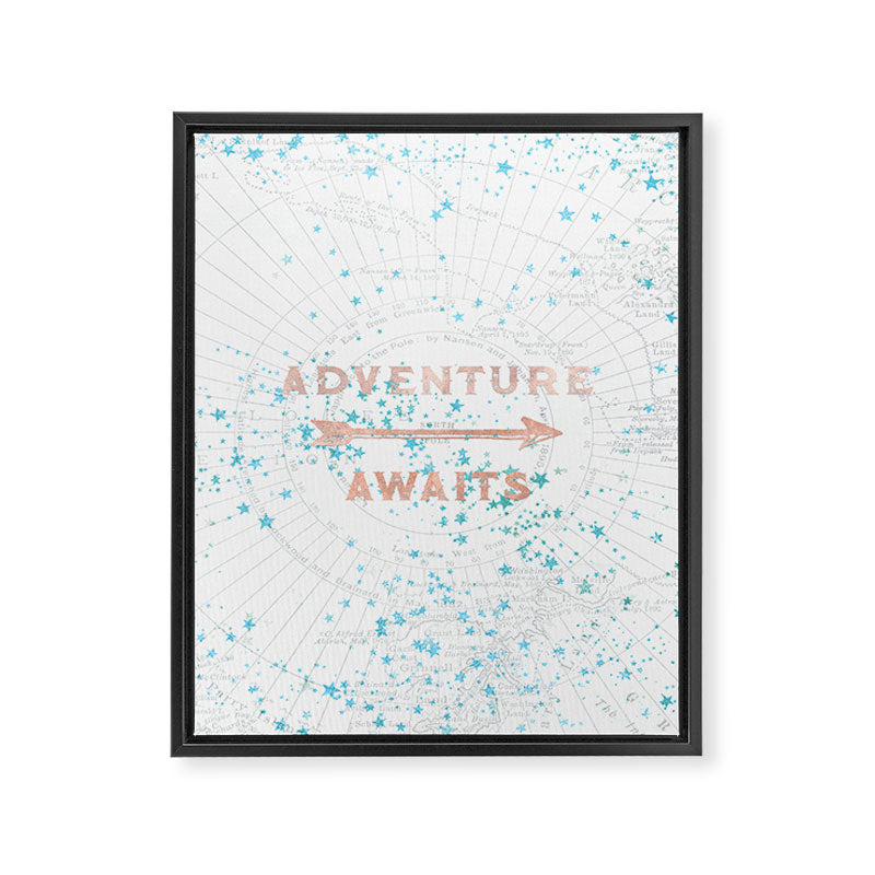 Adventure Awaits Rose Gold Framed Canvas Print Gallery Image 8