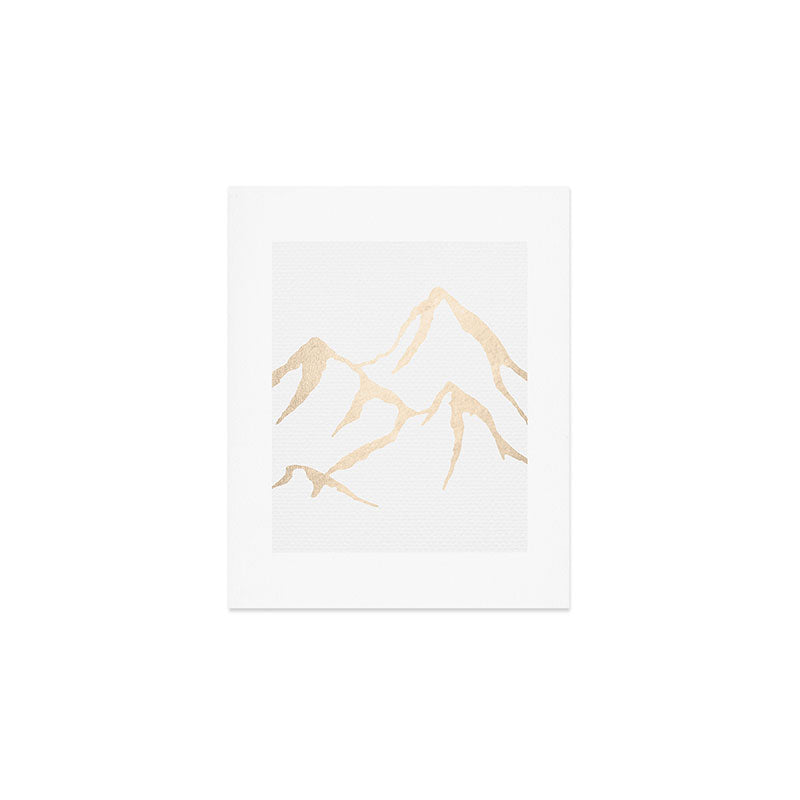 Adventure White Gold Mountains Art Print Gallery Image 1